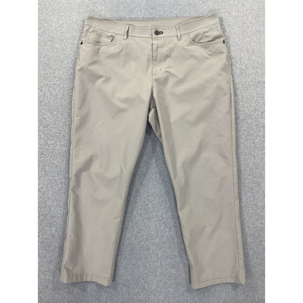 Public Rec Pants Men 38x28 Beige Everyday 5 Pocket Lightweight Performance Tech